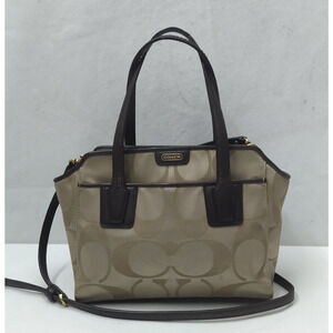 Coach Taylor Signature Light Tan Canvas Mini Tote Cross Body Bag Style# F28641